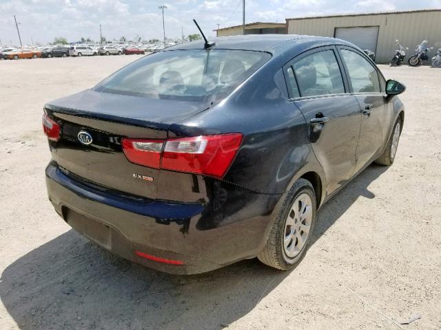 KNADN4A35C6070627 - 2012 KIA RIO EX BLACK photo 4