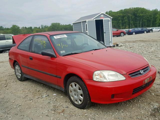 1HGEJ612XYL101872 - 2000 HONDA CIVIC DX RED photo 1