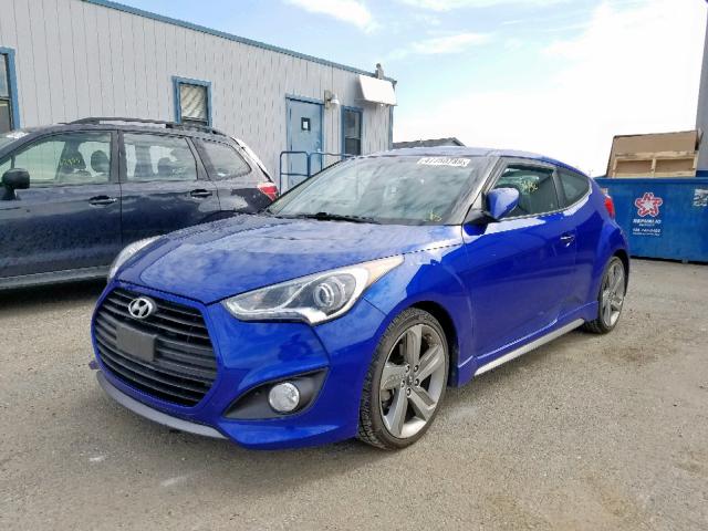 KMHTC6AE8DU141801 - 2013 HYUNDAI VELOSTER T BLUE photo 2