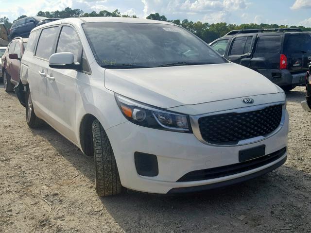 KNDMA5C15G6118522 - 2016 KIA SEDONA L WHITE photo 1