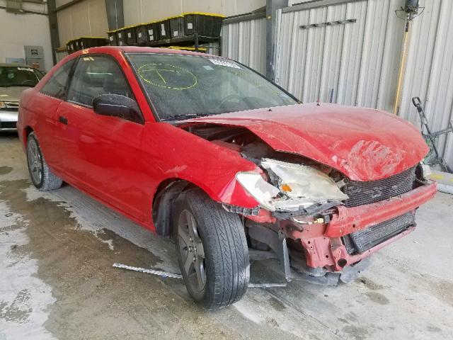 1HGEM223X5L036069 - 2005 HONDA CIVIC DX V RED photo 1