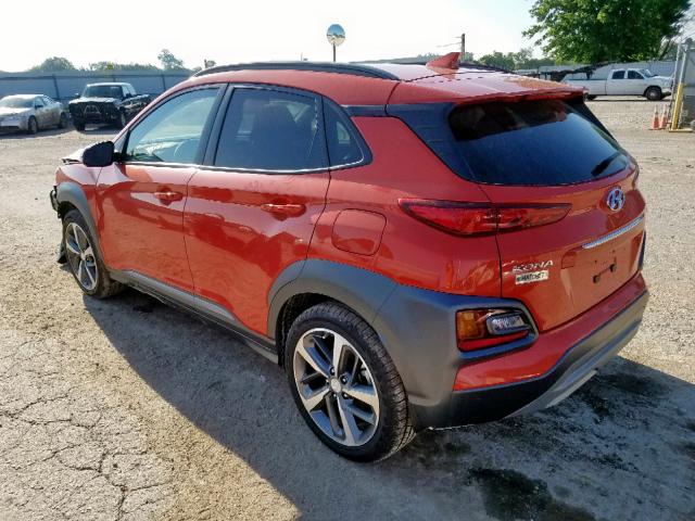 KM8K33A50KU327887 - 2019 HYUNDAI KONA LIMIT ORANGE photo 3