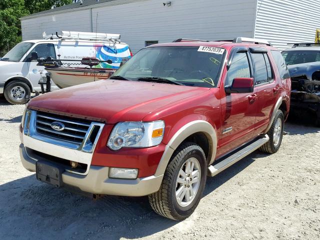 1FMEU74E67UB00076 - 2007 FORD EXPLORER E RED photo 2