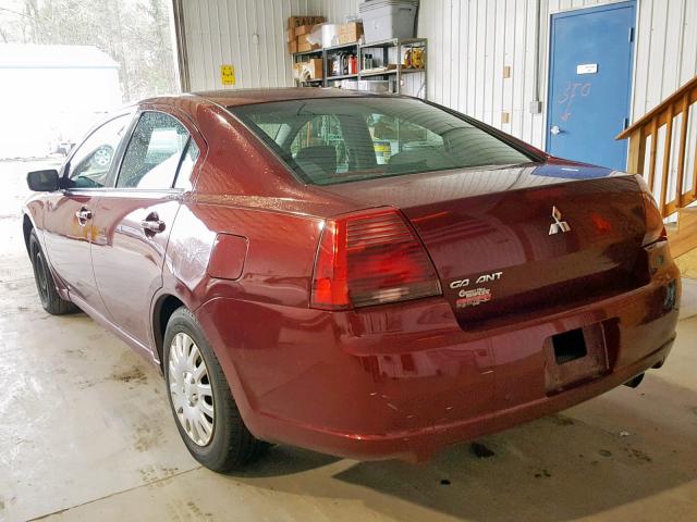 4A3AB36F87E062414 - 2007 MITSUBISHI GALANT ES MAROON photo 3