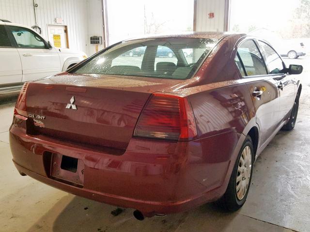 4A3AB36F87E062414 - 2007 MITSUBISHI GALANT ES MAROON photo 4