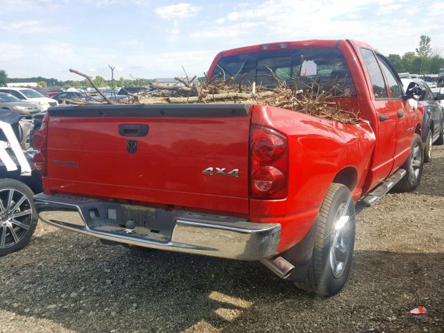 1D7HU18297S182613 - 2007 DODGE RAM 1500 S RED photo 4