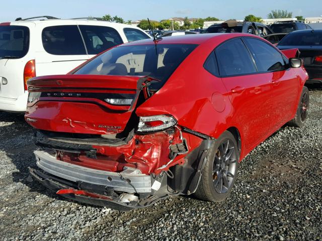 1C3CDFBH9DD648673 - 2013 DODGE DART SXT RED photo 4