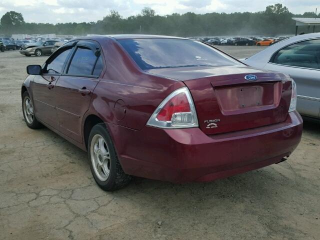 3FAFP06Z66R144095 - 2006 FORD FUSION S MAROON photo 3