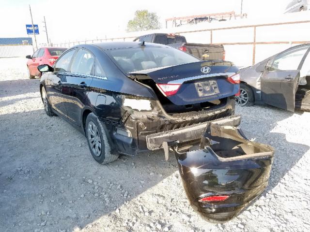 5NPEB4AC4BH252937 - 2011 HYUNDAI SONATA GLS BLACK photo 3