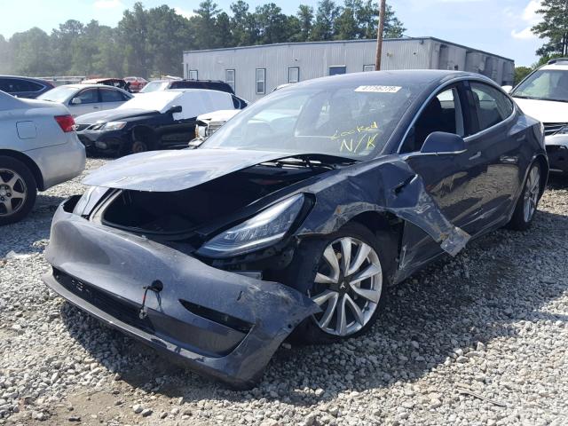 5YJ3E1EA4JF020003 - 2018 TESLA MODEL 3 GRAY photo 2