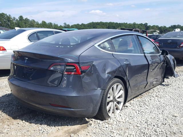 5YJ3E1EA4JF020003 - 2018 TESLA MODEL 3 GRAY photo 4