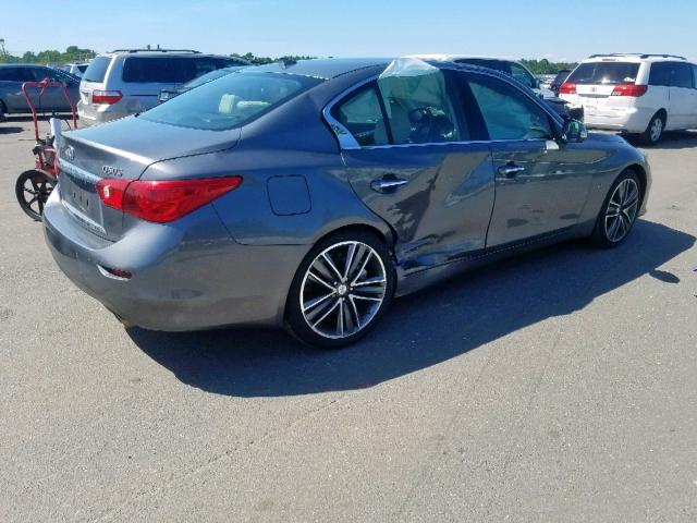 JN1BV7AR3FM413311 - 2015 INFINITI Q50 BASE GRAY photo 4