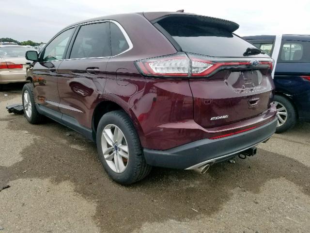 2FMPK4J85HBB52155 - 2017 FORD EDGE SEL RED photo 3