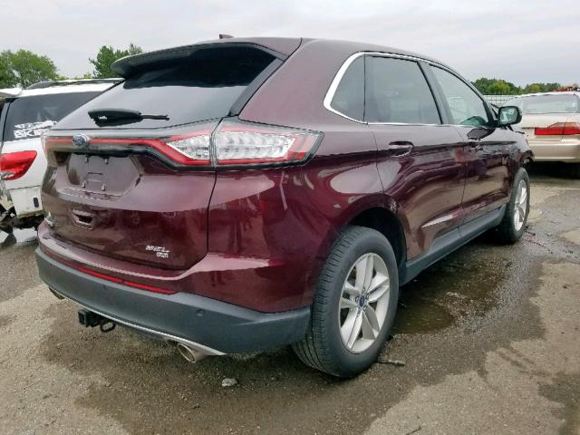 2FMPK4J85HBB52155 - 2017 FORD EDGE SEL RED photo 4