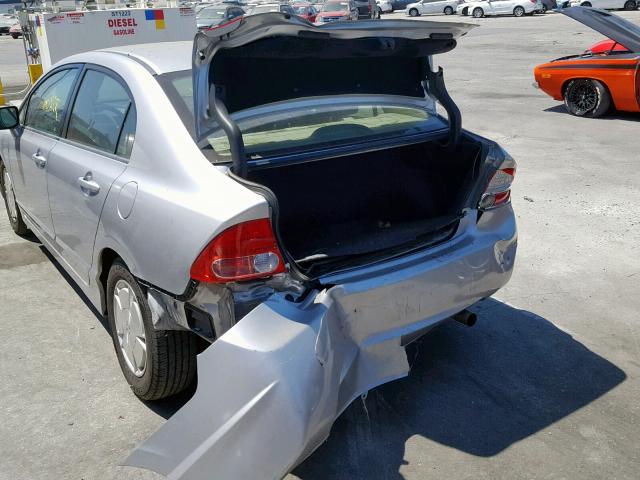 JHMFA36267S016380 - 2007 HONDA CIVIC HYBR SILVER photo 9