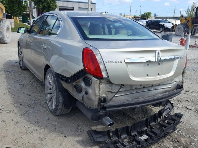 1LNHL9DR9BG603834 - 2011 LINCOLN MKS GOLD photo 3