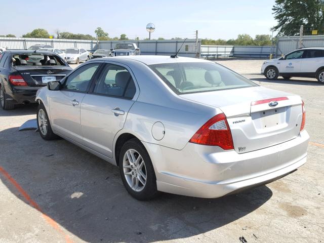 3FAHP0GA0CR130187 - 2012 FORD FUSION S SILVER photo 3