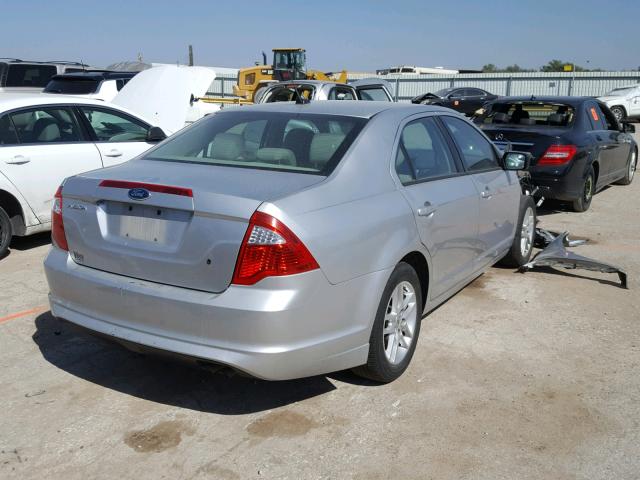 3FAHP0GA0CR130187 - 2012 FORD FUSION S SILVER photo 4