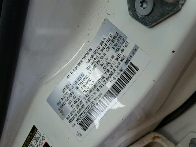 JM3TB2CA6C0355239 - 2012 MAZDA CX-9 WHITE photo 10