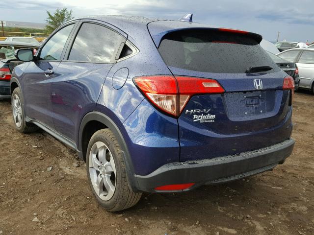 3CZRU5H57HG706697 - 2017 HONDA HR-V EX BLUE photo 3