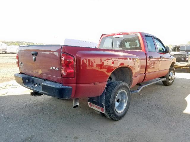 3D7MX48L19G515154 - 2009 DODGE RAM 3500 RED photo 4