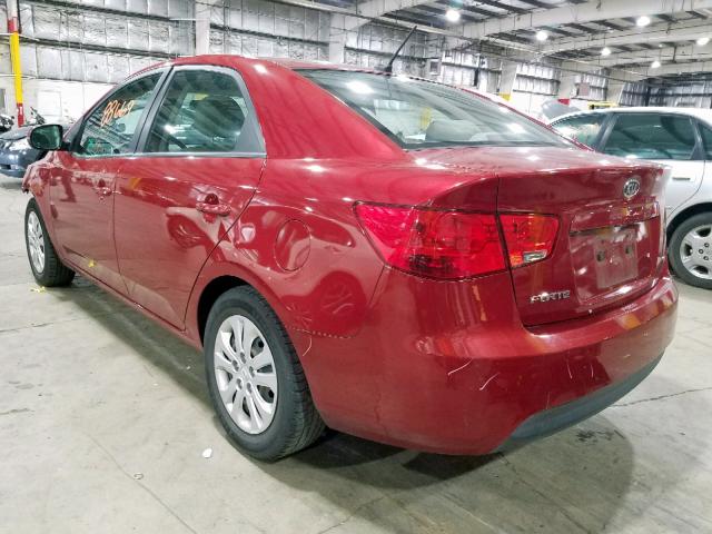 KNAFU4A24B5423012 - 2011 KIA FORTE EX RED photo 3