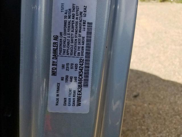 WMEEK3BA6CK542432 - 2012 SMART FORTWO PAS 银色 照片 10