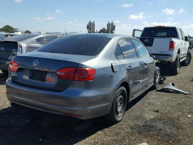 3VW1K7AJ7BM327619 - 2011 VOLKSWAGEN JETTA BASE GRAY photo 4