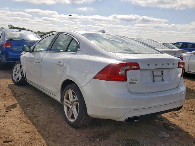 YV1612FS6E2298099 - 2014 VOLVO S60 T5 WHITE photo 3