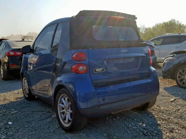WMEEK31X39K245827 - 2009 SMART FORTWO PAS 蓝色 照片 3