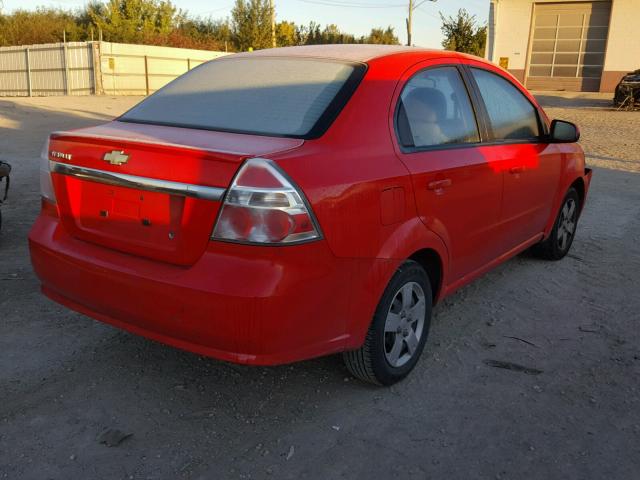 KL1TD5DE3AB136625 - 2010 CHEVROLET AVEO LS RED photo 4