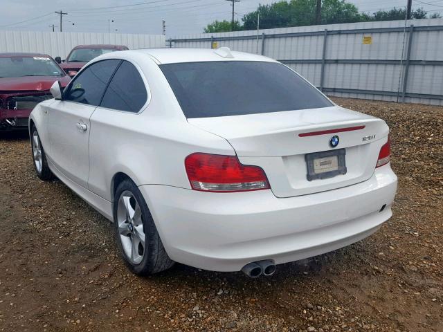 WBAUP7C58BVK78287 - 2011 BMW 128 I WHITE photo 3