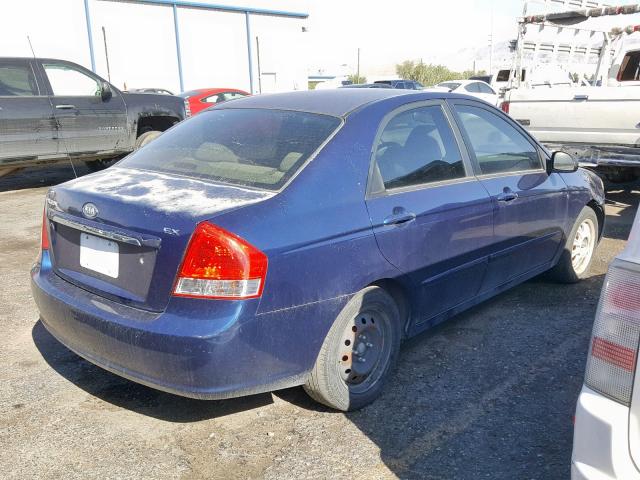 KNAFE222595636125 - 2009 KIA SPECTRA EX BLUE photo 4