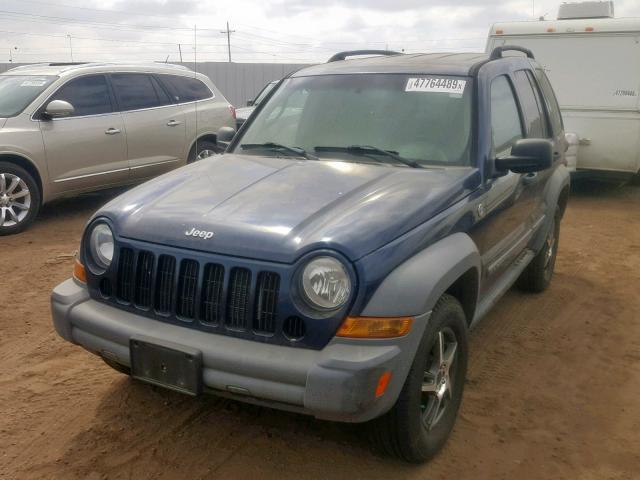 1J4GL48K45W594951 - 2005 JEEP LIBERTY SP BLUE photo 2