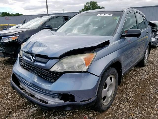 3CZRE38328G703965 - 2008 HONDA CR-V LX BLUE photo 2