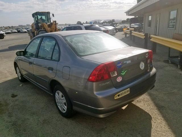 2HGES16325H506361 - 2005 HONDA CIVIC DX V GRAY photo 3