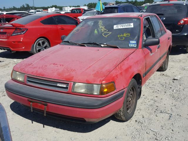 JM1BG224XM0274571 - 1991 MAZDA PROTEGE DX RED photo 2