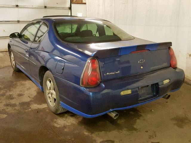 2G1WW12E549157888 - 2004 CHEVROLET MONTE CARL BLUE photo 3