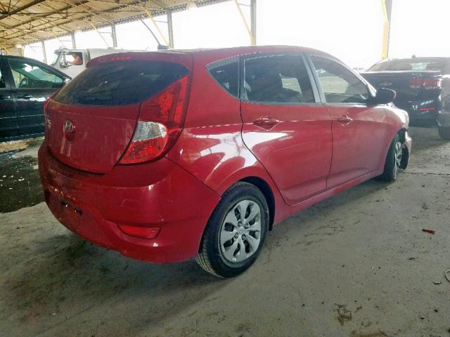 KMHCT5AE8GU248135 - 2016 HYUNDAI ACCENT SE RED photo 4