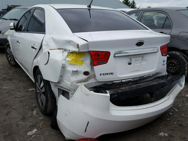 KNAFU4A27D5718768 - 2013 KIA FORTE EX WHITE photo 3