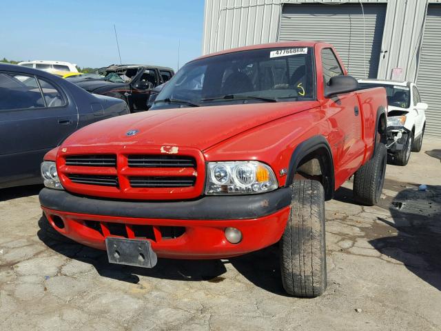 1B7GG26Y0XS263347 - 1999 DODGE DAKOTA RED photo 2