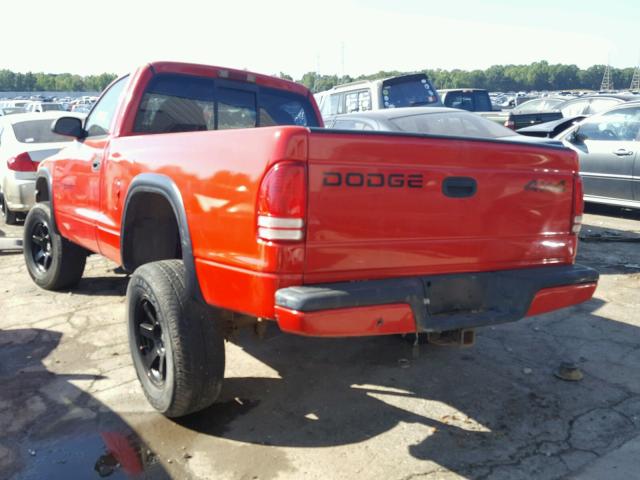 1B7GG26Y0XS263347 - 1999 DODGE DAKOTA RED photo 3