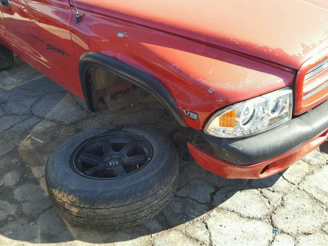 1B7GG26Y0XS263347 - 1999 DODGE DAKOTA RED photo 9