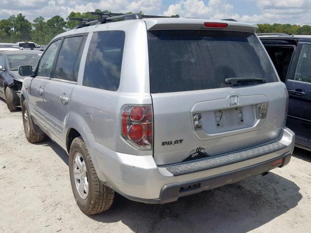 5FNYF28238B009016 - 2008 HONDA PILOT VP SILVER photo 3