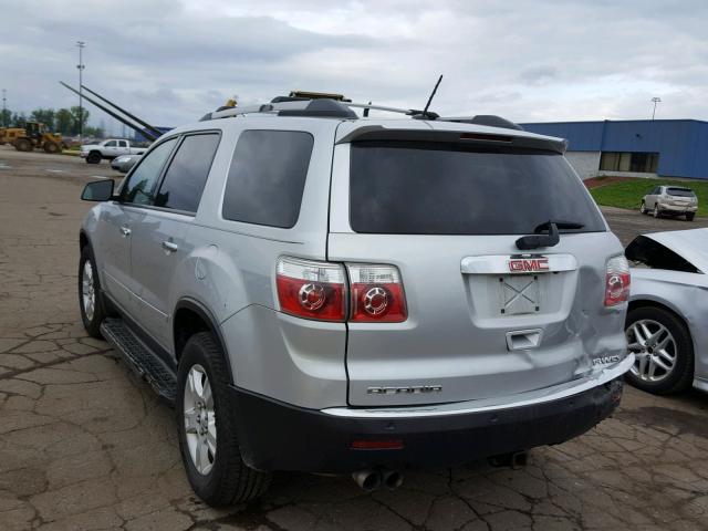 1GKLVLED9AJ133528 - 2010 GMC ACADIA SLE SILVER photo 3