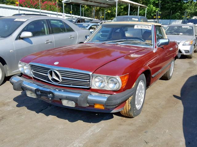 BA48016A037095 - 1986 MERCEDES-BENZ SL BURGUNDY photo 2