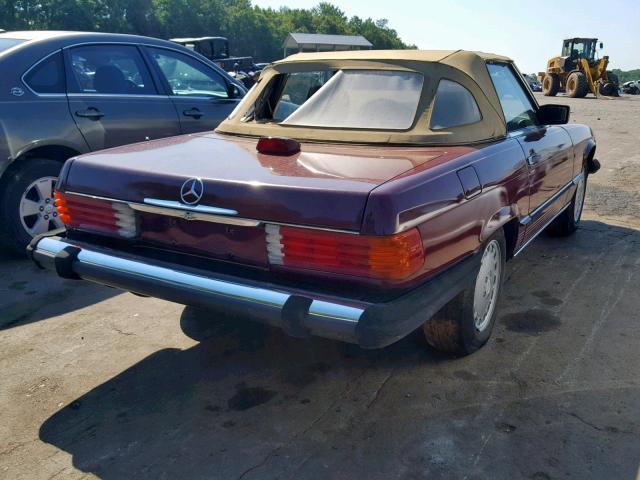 BA48016A037095 - 1986 MERCEDES-BENZ SL BURGUNDY photo 4