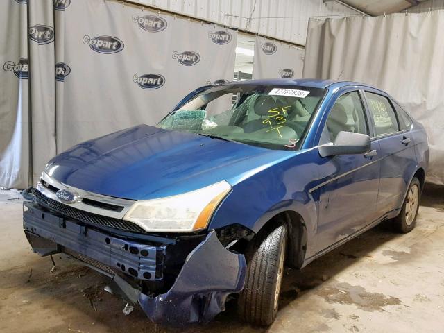 1FAHP34N28W197399 - 2008 FORD FOCUS S/SE BLUE photo 2