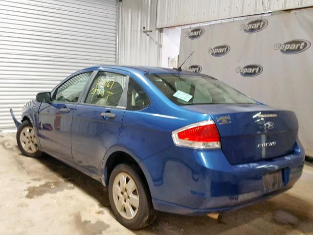 1FAHP34N28W197399 - 2008 FORD FOCUS S/SE BLUE photo 3