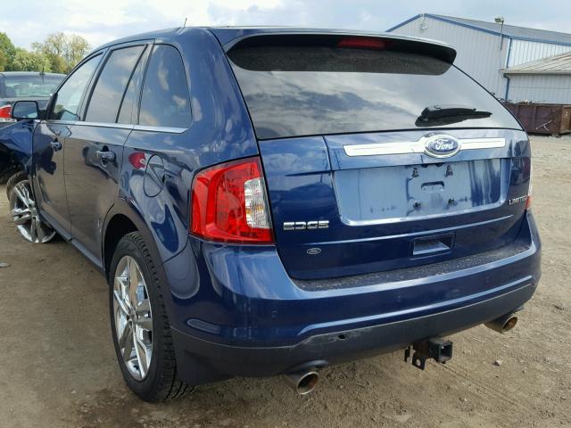 2FMDK3KC7CBA78973 - 2012 FORD EDGE LIMIT BLUE photo 3